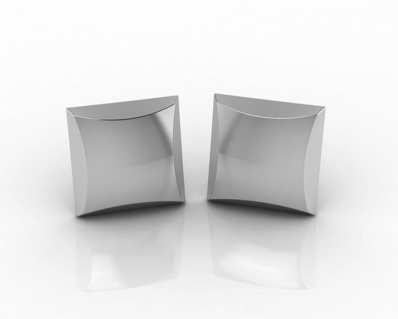 Krysaliis Sterling Engravable Beveled Edge Cufflink