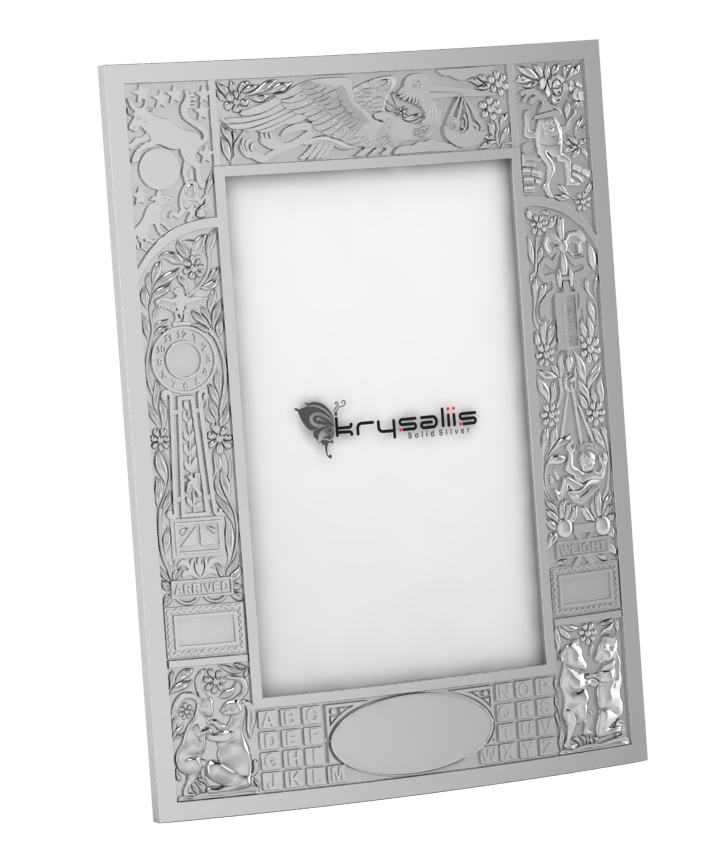 Krysaliis Silver-plate Birth Record Frame 4X6