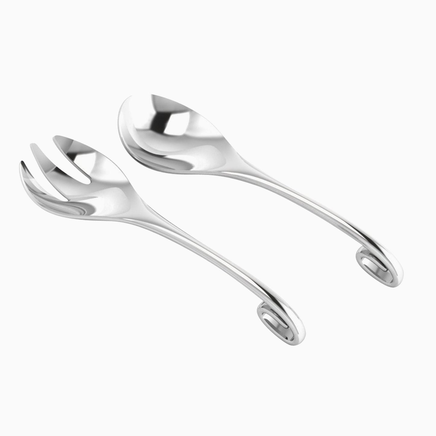 Curve Sterling Silver Baby Spoon and Fork Set By Krysaliis