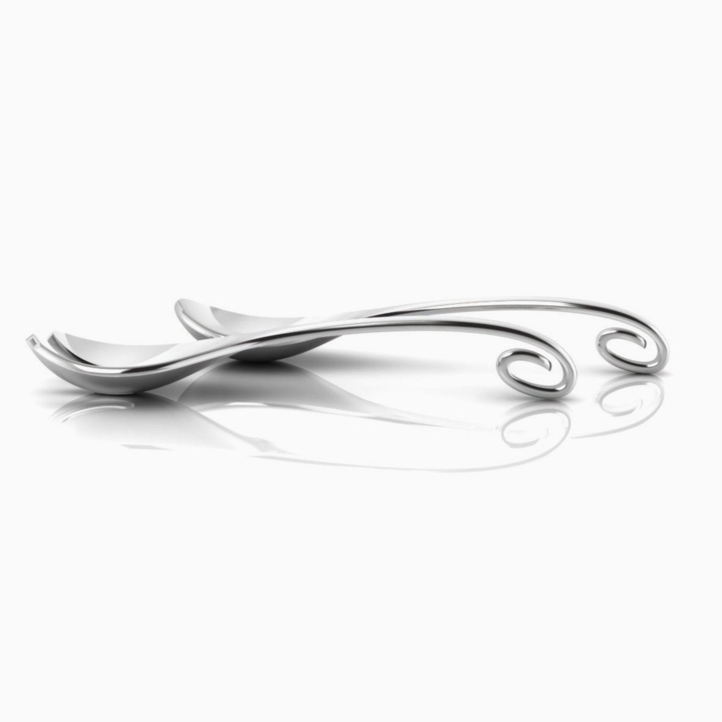 Curve Sterling Silver Baby Spoon and Fork Set By Krysaliis