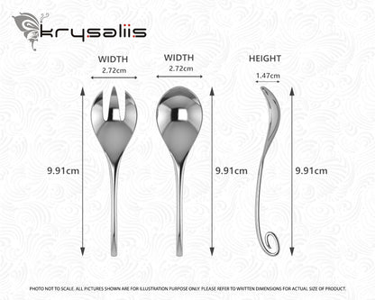 Curve Sterling Silver Baby Spoon and Fork Set By Krysaliis