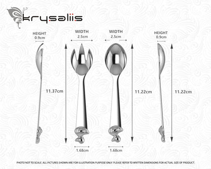 Duck Sterling Silver Baby Spoon & Fork Set by Krysaliis
