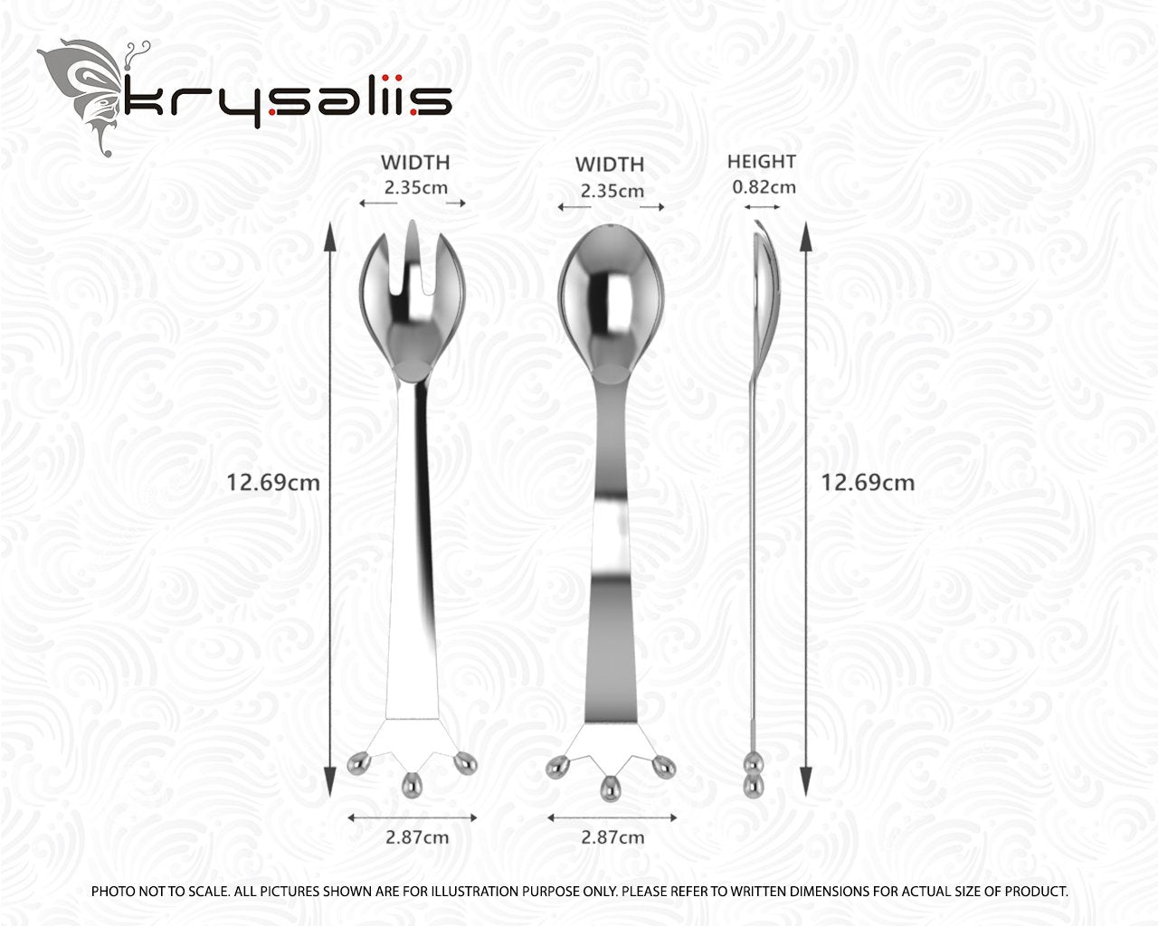 Majestic Sterling Silver Baby Spoon Fork Set by Krysaliis