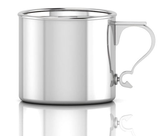 Sterling Silver Modern Handle Baby Feeding Cup by Krysaliis