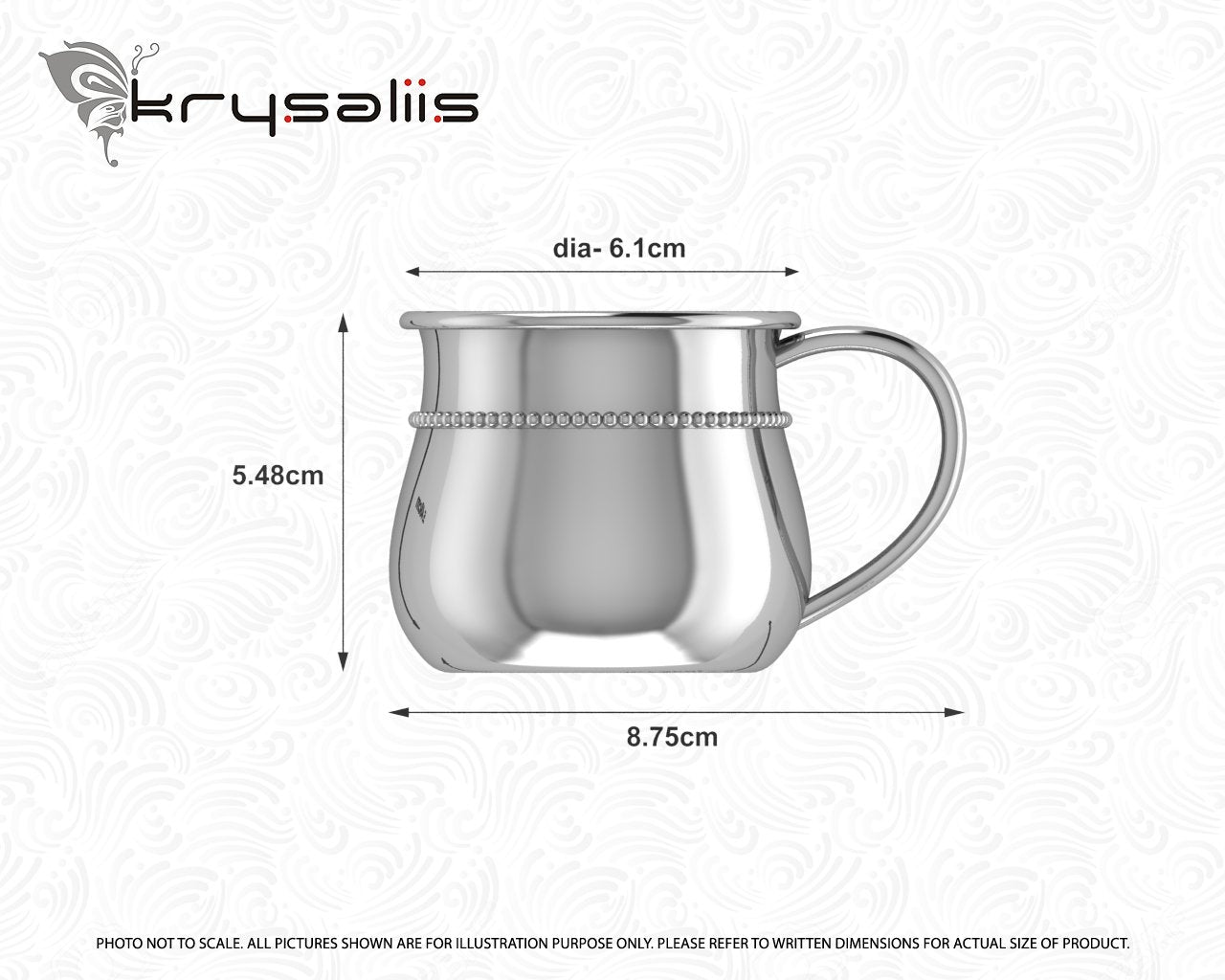 Classic Bulge Beaded Silver Plated Baby Cup by Krysaliis