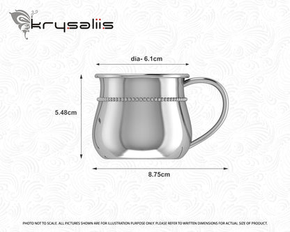 Classic Bulge Beaded Silver Plated Baby Cup by Krysaliis