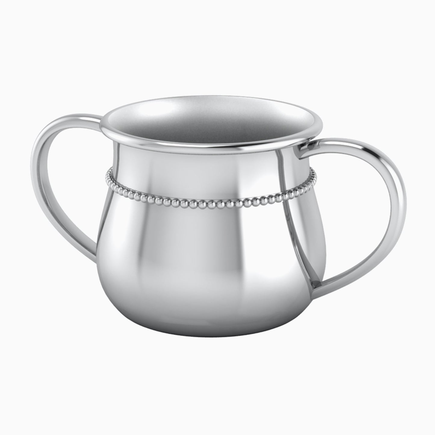 Beaded 2 Handle Silver Plated Baby Cup by Krysaliis