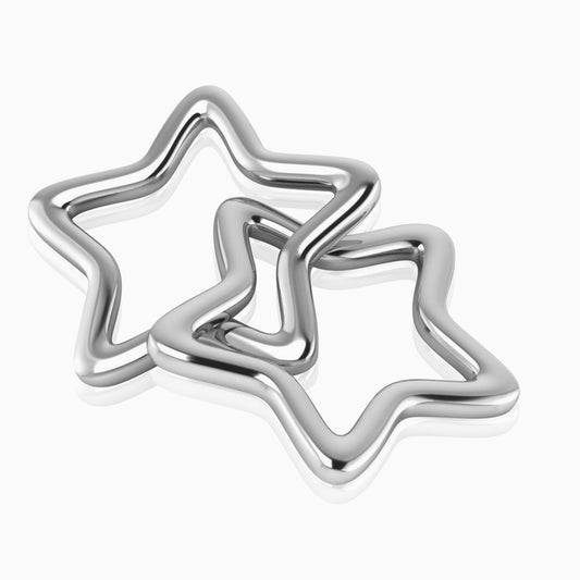 Silver Plated Star Ring Baby Rattle by Krysaliis