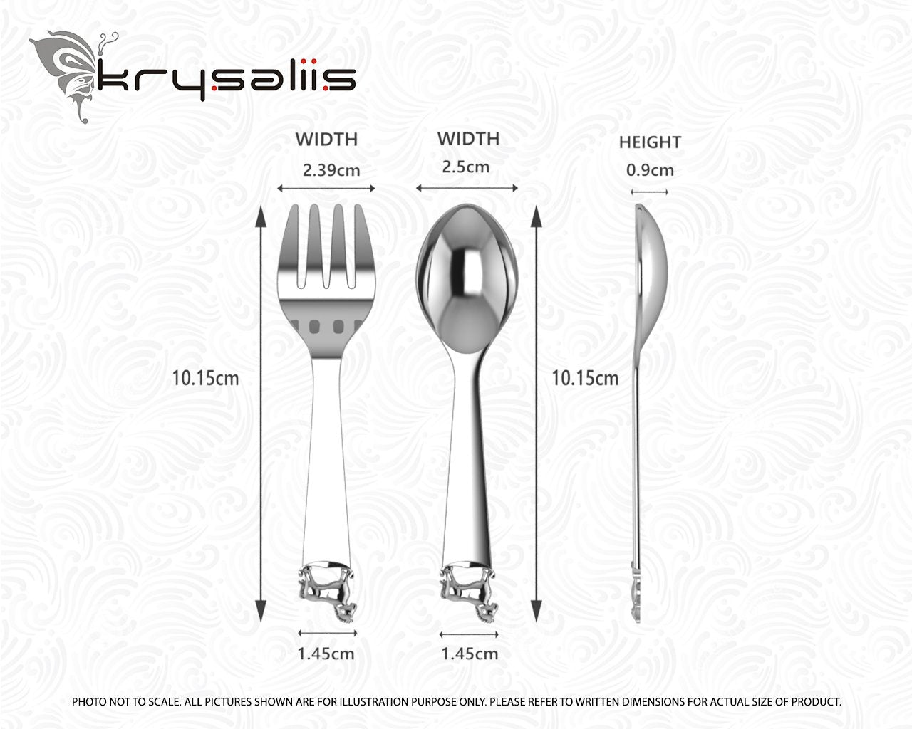 Horse Silver Plated Baby Spoon and Fork Set by Krysaliis