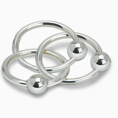 Sterling Silver Three Ring Teether & Rattle by Krysaliis