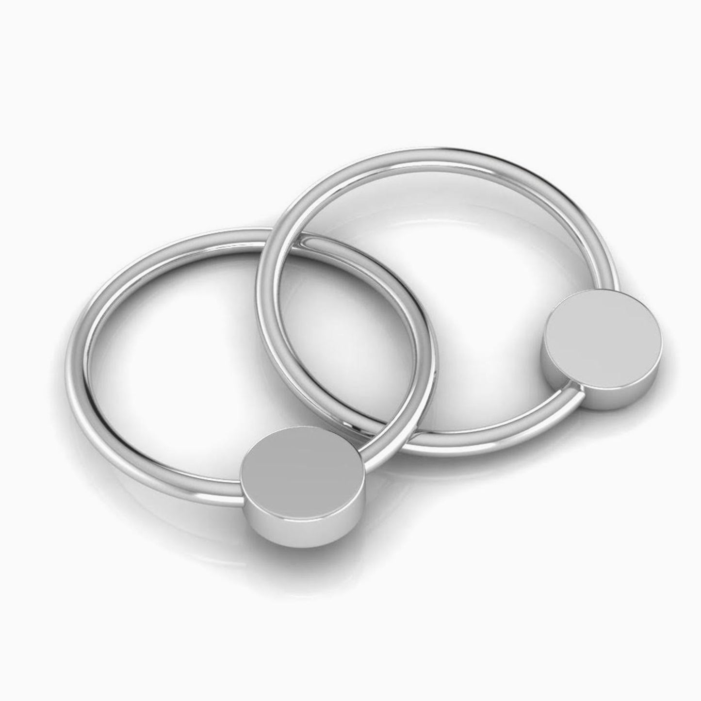 Sterling Silver Flat 2 Ring Teether Rattle by Krysaliis