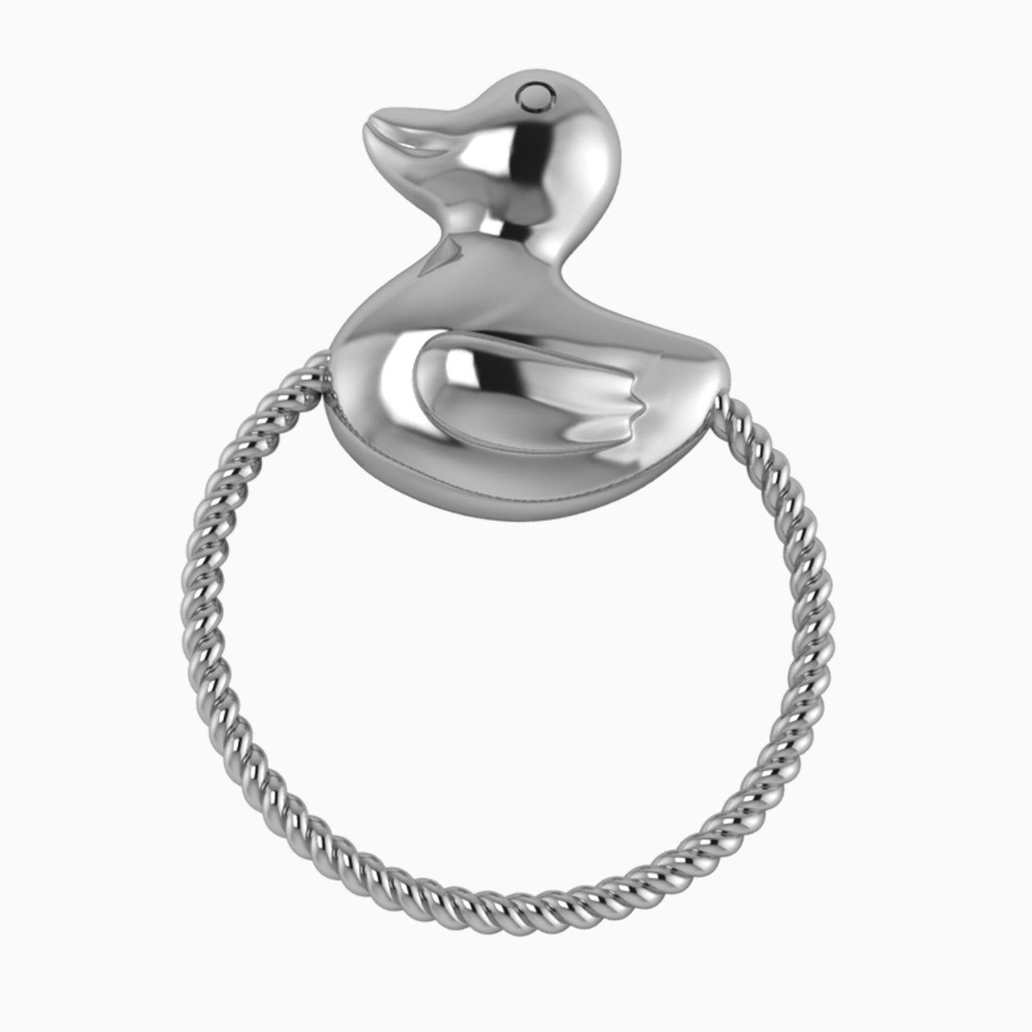 Sterling Silver Rope Ring Duck Rattle by Krysaliis