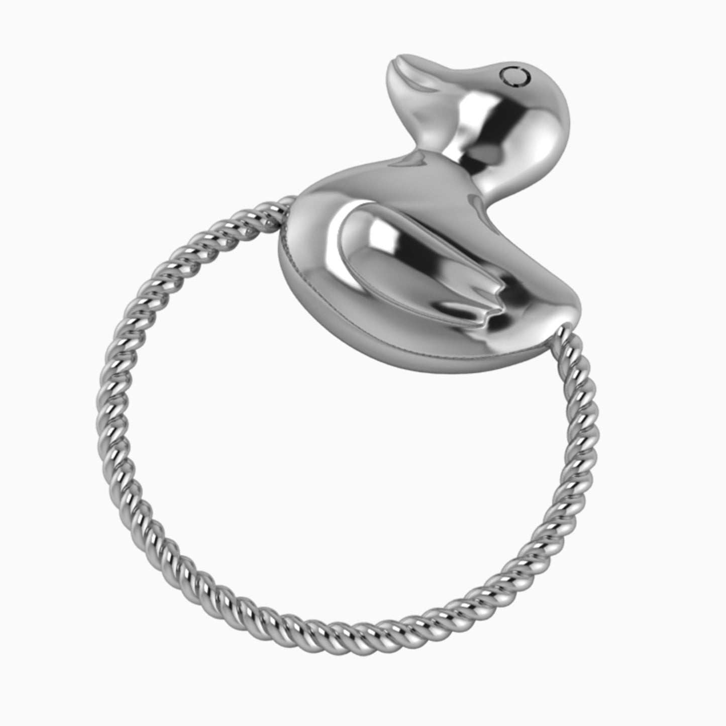 Sterling Silver Rope Ring Duck Rattle by Krysaliis