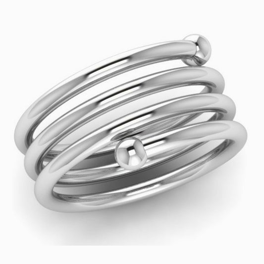 Sterling Silver Spiral Napkin Rings by Krysaliis - Set of 2