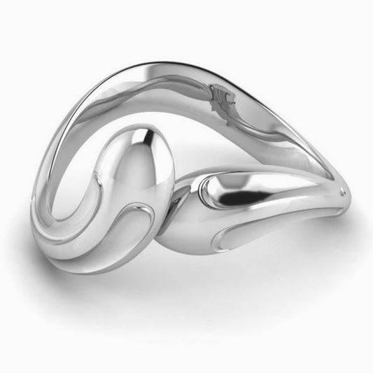 Sterling Silver Twist Off Leaf Rings by Krysaliis - Set of 2