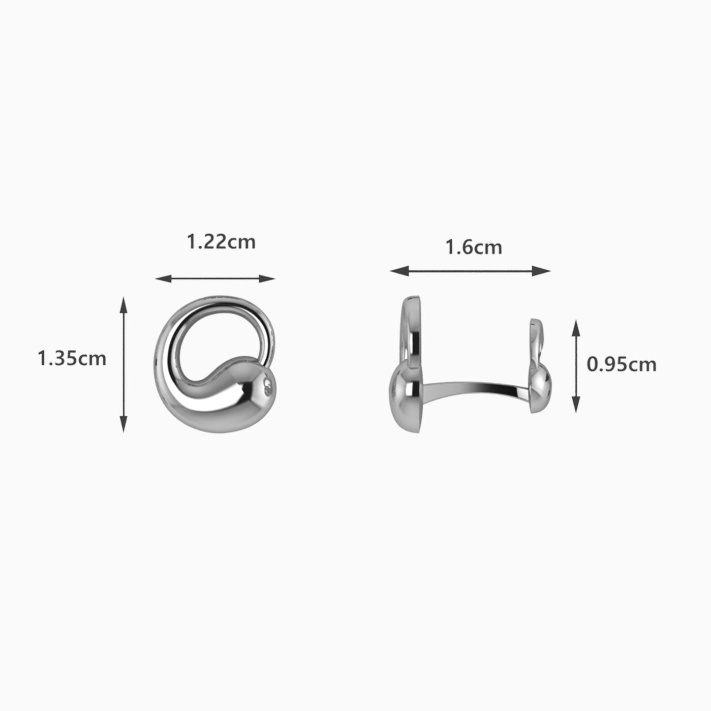 Circular Terrance Sterling Silver Cufflinks by Krysaliis