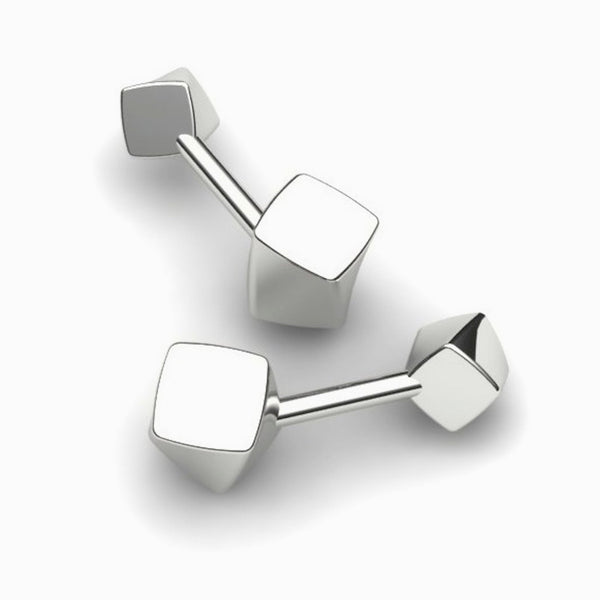 Cube Sterling Silver Cufflinks by Krysaliis