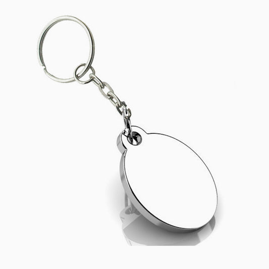 Oval Sterling Silver Keychain by Krysaliis