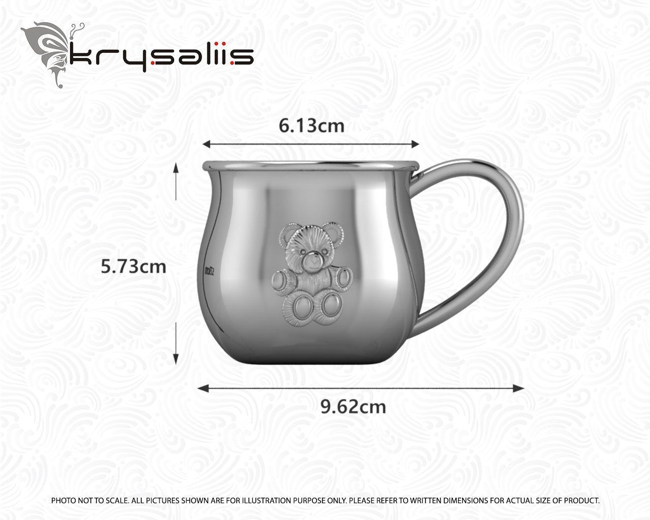 Teddy Silver Plated Plain Handle Baby Cup by Krysaliis