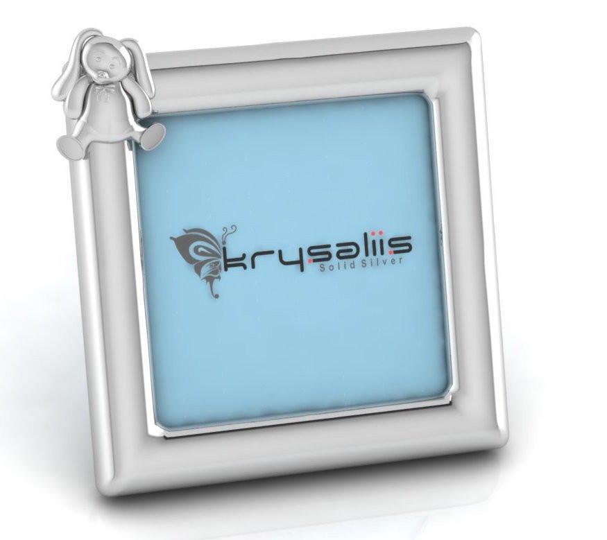 Krysaliis Rabbit Square Sterling Silver Picture Frame - All Silver Gifts