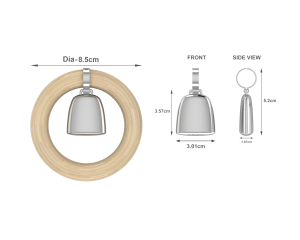 Krysaliis .925 Round Teething Ring and Rattle - BPA Free & Sterling