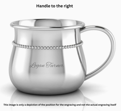 Krysaliis Beaded Bulge Silver Baby Cup – Sterling Silver First Drinking Cup for Babies