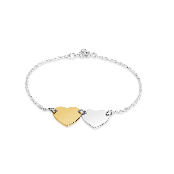 Mysha Personalized Eternal Name Silver & Gold Heart Bracelet