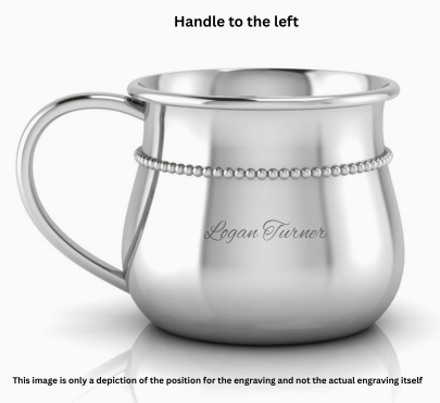 Krysaliis Beaded Bulge Silver Baby Cup – Sterling Silver First Drinking Cup for Babies