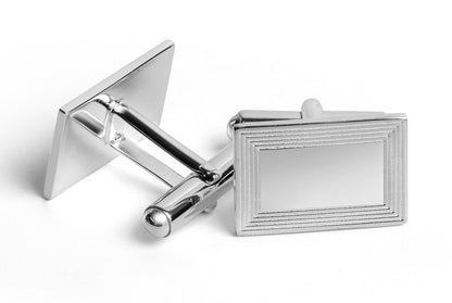 Krysaliis Sterling Silver Edgy Rectangular Cufflinks
