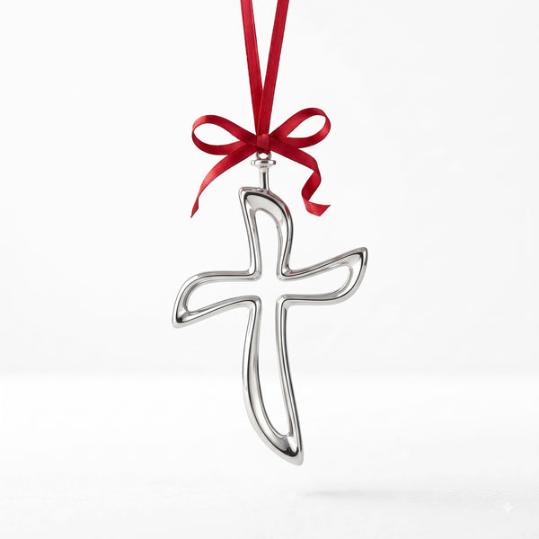 Sterling Silver Cross Christmas Ornament by Krysaliis