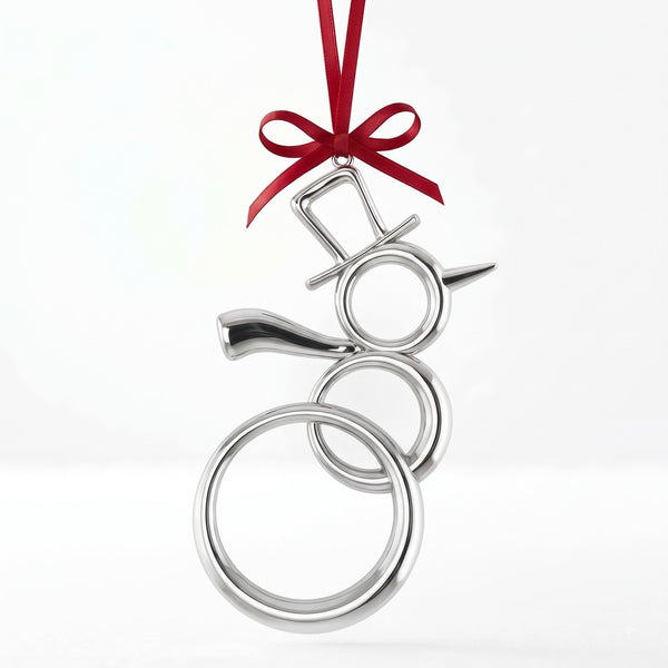 Sterling Silver Snowman Christmas Ornament by Krysaliis