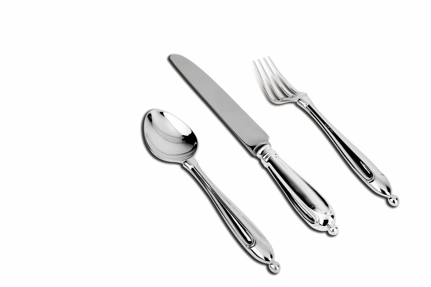 Piercing Bead 3-piece Sterling Silver Flatware Set by Krysaliis