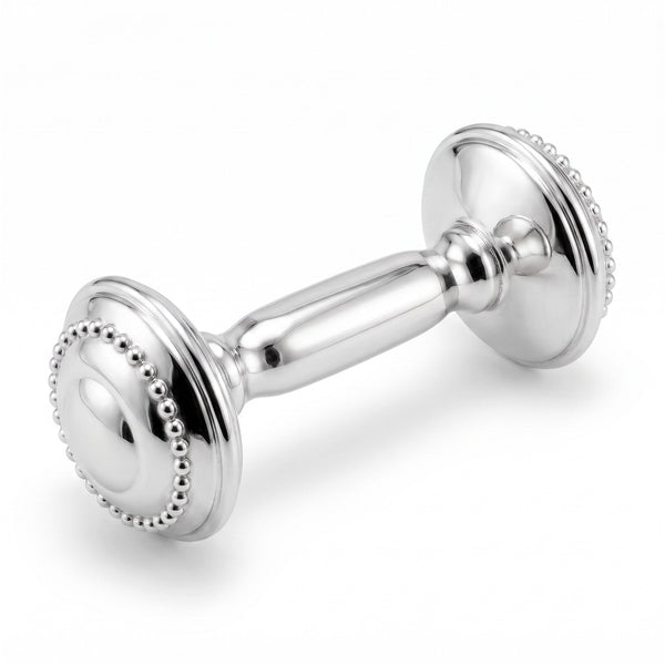 Krysaliis Sterling Silver Pearl Dumbbell Rattle