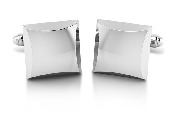 Krysaliis Sterling Engravable Beveled Edge Cufflink