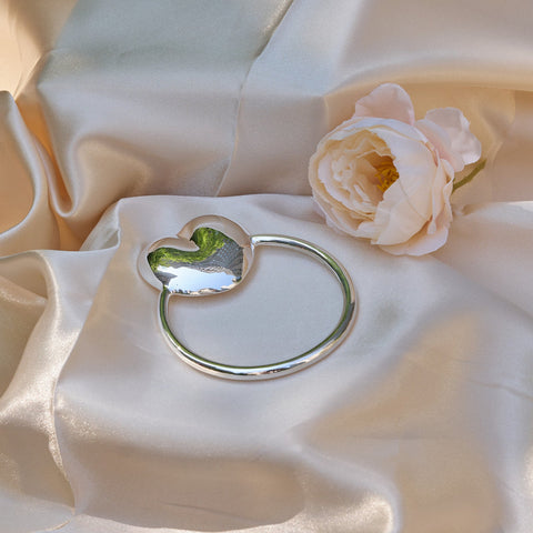 Krysaliis Heart Baby Rattle in High Micron Sterling Silver Layer
