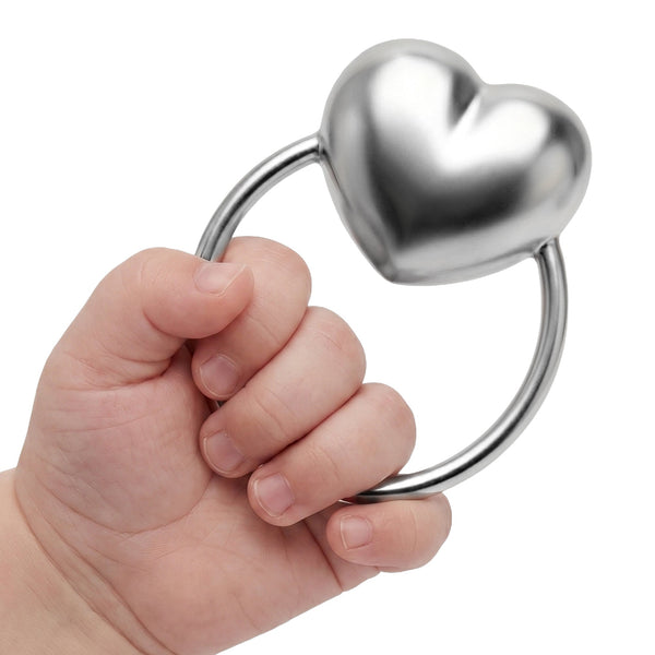 Krysaliis Sterling Silver Baby Teether Rattle - Heart
