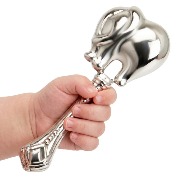 Krysaliis Sterling Silver Baby Rattle - Elephant