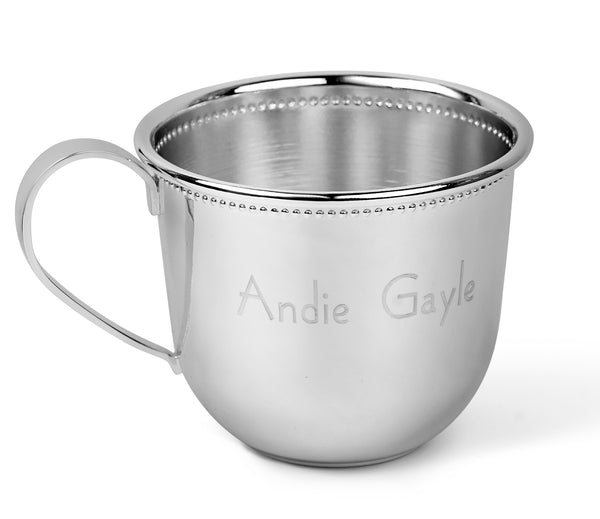 Krysaliis Beaded Silver Plate Baby Cup