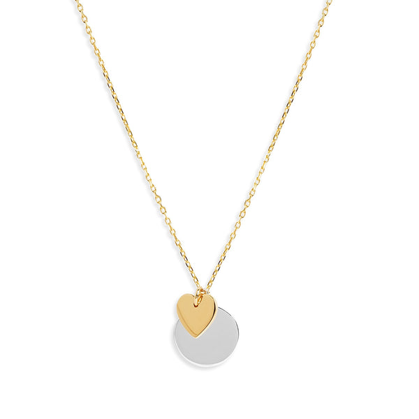 Mysha Personalized Mixed metal Eternal Pendant w Heart charm