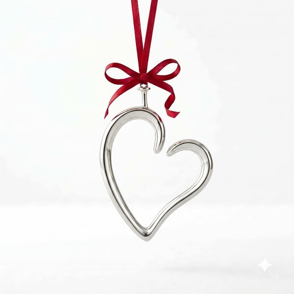 Sterling Silver Heart Christmas Ornament by Krysaliis