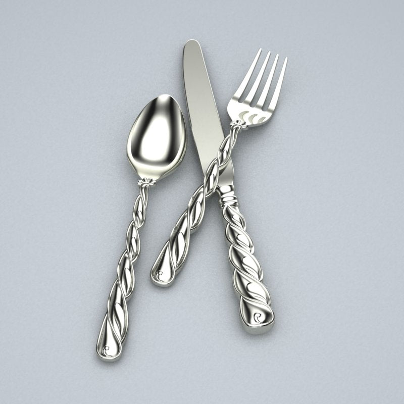 Remolino 3-piece Sterling Silver Flatware Set by Krysaliis