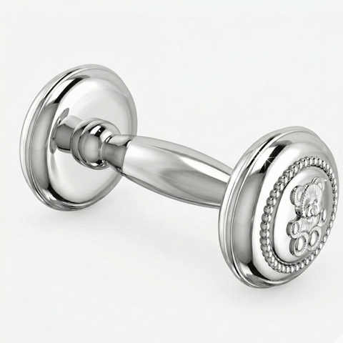 Krysaliis Bear Baby Rattle in High Micron Sterling Silver Layer