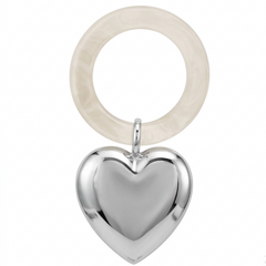 Krysaliis Sterling Silver Baby Rattle - Heart