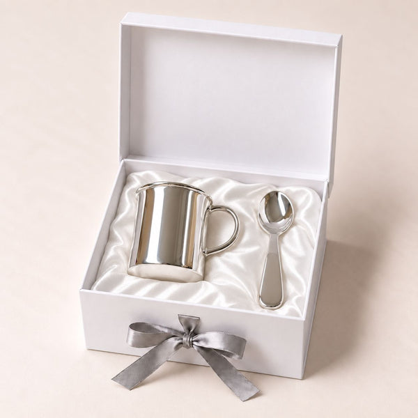 Krysaliis Classic Cup & Spoon Set in High Micron Sterling Silver Layer