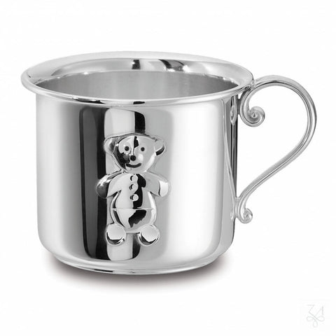 Krysaliis Sterling Silver Baby Cup with handle - Bear Kikko