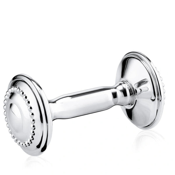 Krysaliis Sterling Silver Pearl Dumbbell Rattle