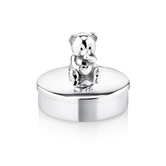 Teddy Sterling Silver Keepsake Box by Krysaliis