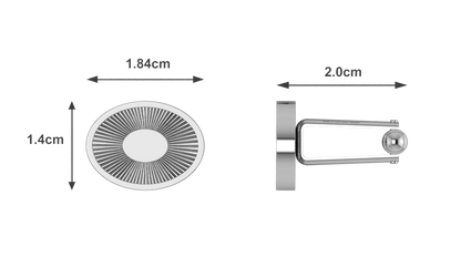 Krysaliis Sterling Grooved Round Cufflinks