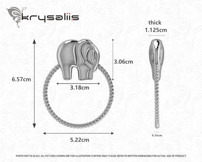 Sterling Silver Rope Ring Elephant Rattle by Krysaliis