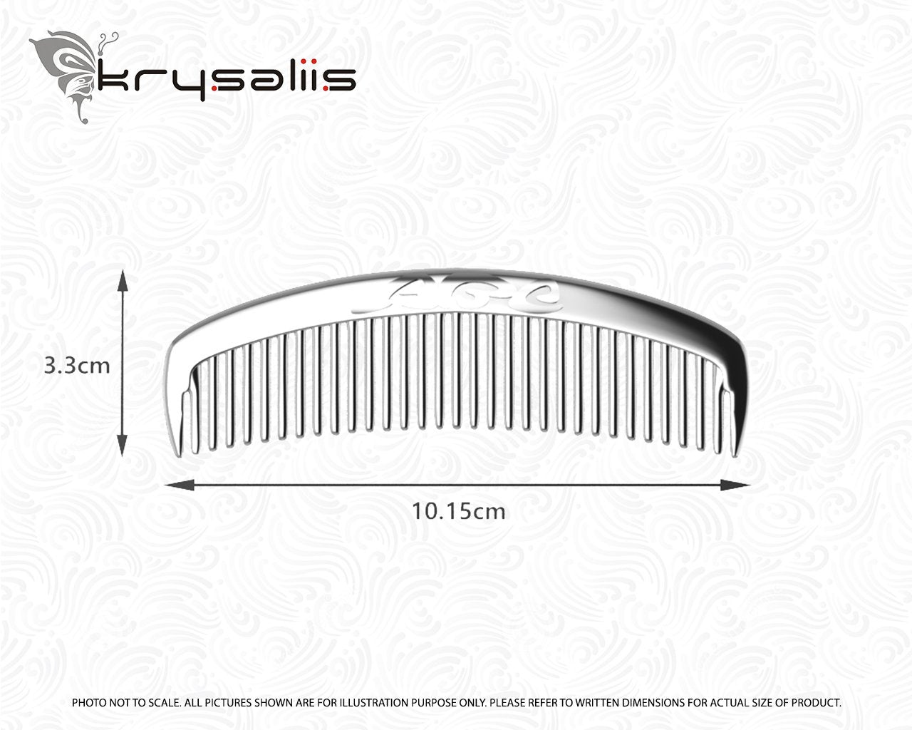 ABC Sterling Silver Baby Comb by Krysaliis - All Silver Gifts